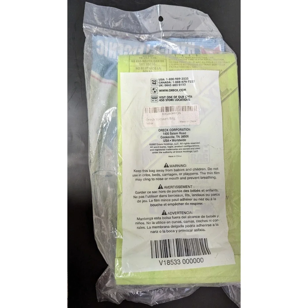 Oreck CCPK8DW Vacuum Cleaner Celoc Hypoallergenic Filter System Bags Pack Of 8